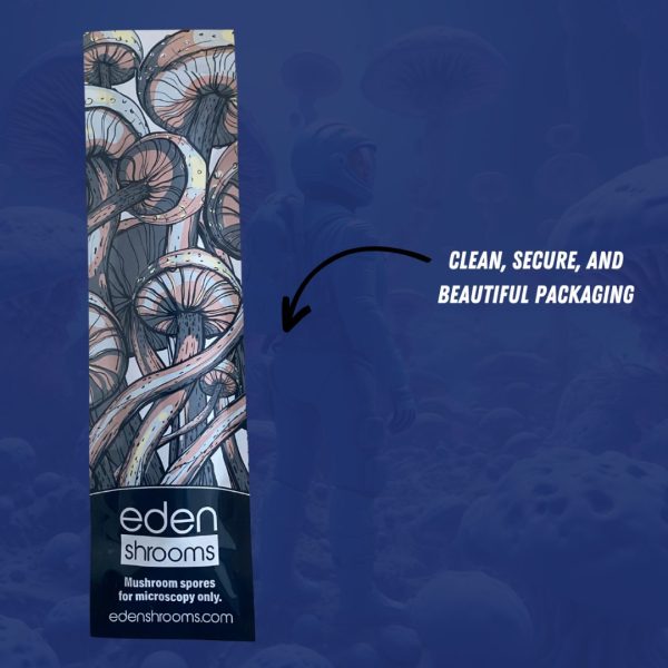 B+ mushroom spores in eden shrooms packaging